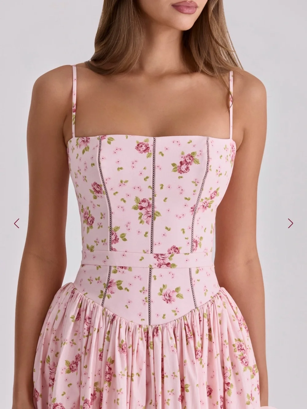 House of CB Pink Floral Corset-Top Maxi Dress - Picture 3 of 4